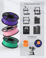 ELEGOO PLA Filament 1.75mm Bundle 4KG, 3D Printer Filament Dimensional Accuracy +/- 0.02mm, 4pcs 1kg Spool(2.2lbs) Fit Most FDM 3D Printers (Black, White, Dark Blue, True Red)